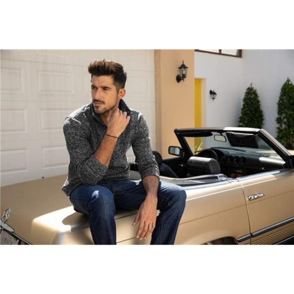 Men's Casual Slim Fit Pullover Sweater Knitted Thermal Sweatshirt - Picture 2 of 7